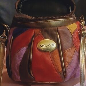 Milano Red and Purple Shoulder Bags with Structured Design